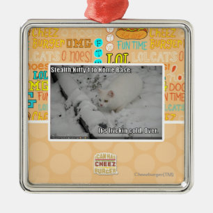 Stealth Kitty 1 Metal Tree Decoration