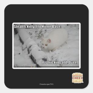 Stealth Kitty 1 Square Sticker