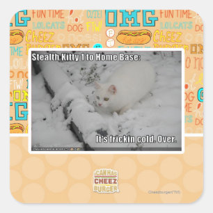 Stealth Kitty 1 Square Sticker