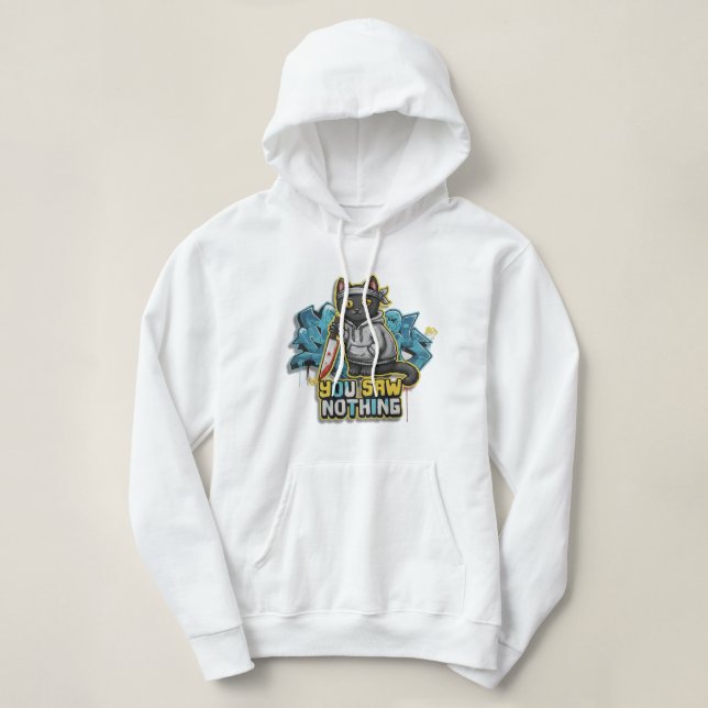 Stealth Mode Activated: "You Saw Nothing" 3D Graff Hoodie (Design Front)