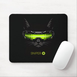 Stealth Sniper Cat Neon Green Professional Mouse P Mat