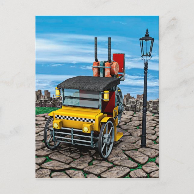 Steam Cab-Taxi Postcard (Front)