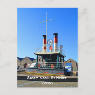 Steam clock in St Helier, Jersey Postcard