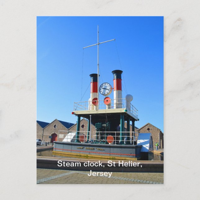 Steam clock in St Helier, Jersey Postcard (Front)
