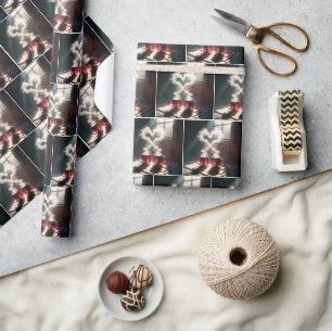 Steam Coffee Hearts Wrapping Paper