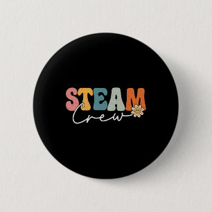 Steam Crew Back To School Science Engineering Tech 6 Cm Round Badge