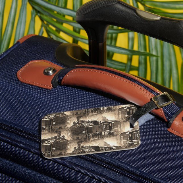 Steam Dreams -  Railway Engine Luggage Tag (Front Insitu 3)