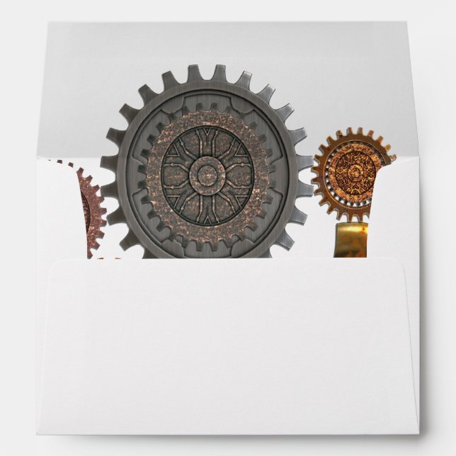 Steam Elegance Steampunk For 5x7 Invites Envelope (Back (Bottom))