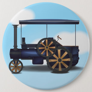 Steam Engine 6 Cm Round Badge