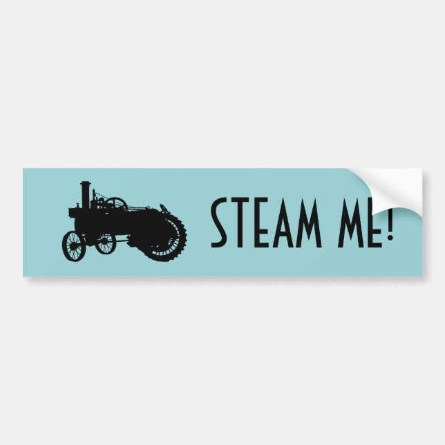Steam Engine Farm Tractor Traction Farming Antique Bumper Sticker (Front)