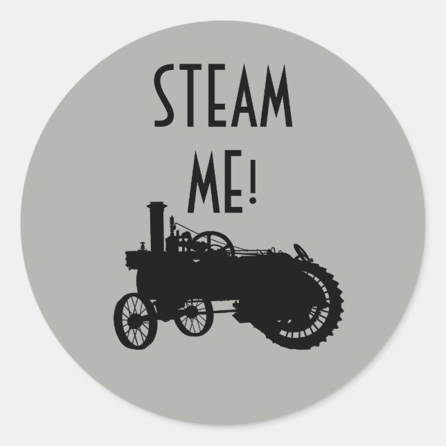 Steam Engine Farm Tractor Traction Farming Antique Classic Round Sticker (Front)