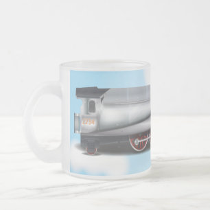 Steam Engine Frosted Glass Coffee Mug