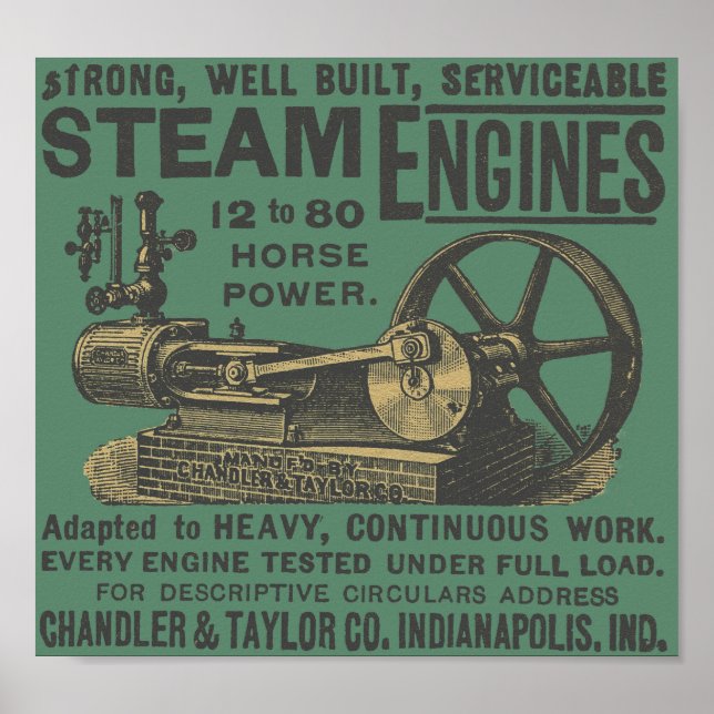 Steam Engine HIt and Miss Engine Farming Antique Poster (Front)