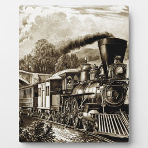 Steam engine locomotive history plaque