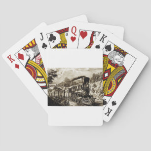 Steam engine locomotive history playing cards