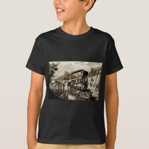 Steam engine locomotive history T-Shirt