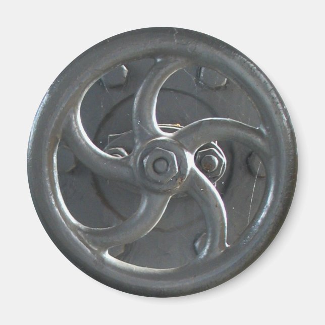 Steam Engine Pressure Wheel Fridge Magnet (Front)