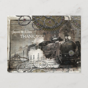 Steam Engine Steampunk Thank You Card