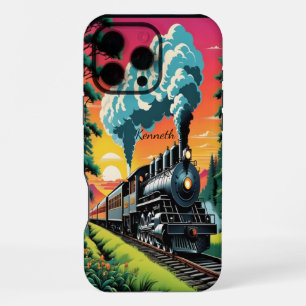 Steam Engine Sunset Ride iPhone 16 Pro Max Case
