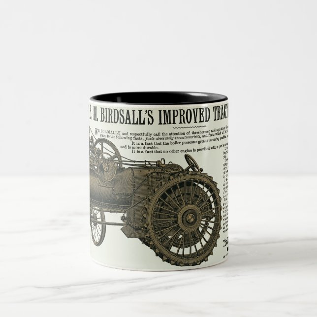 STEAM ENGINE TRACTION ENGINE FARM TRACTOR FARM Two-Tone COFFEE MUG (Center)