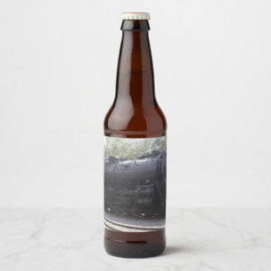 Steam Engine Train Bottle Label