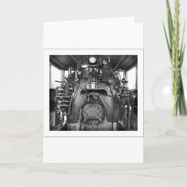 Steam Engine Train Cab Greeting Card (Front)