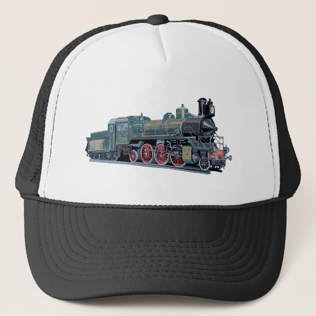 Steam Engine Train Trucker Hat (Front)