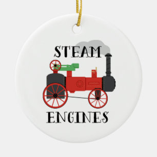 Steam Engines Ceramic Tree Decoration