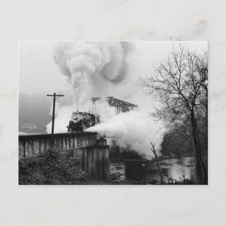 Steam Enging Crossing A Bridge Postcard