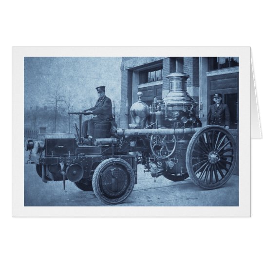 Steam Fire Engine Pumper Truck Card