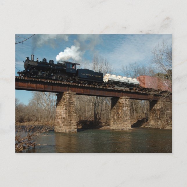 Steam Freight On Trestle Postcard (Front)
