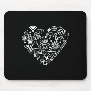Steam Heart Shape Stem Teacher Science Lover Byck Mouse Mat