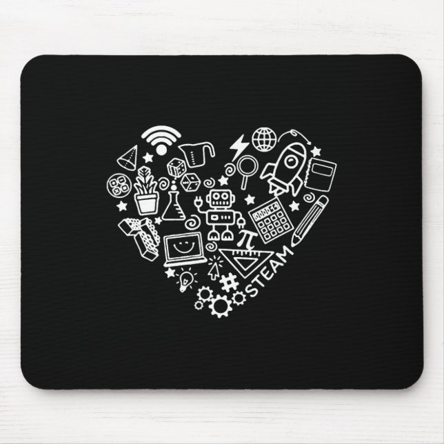 Steam Heart Shape Stem Teacher Science Lover Byck  Mouse Mat (Front)