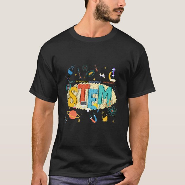 Steam Learning Crew Stem Teachers Stem To School T-Shirt (Front)