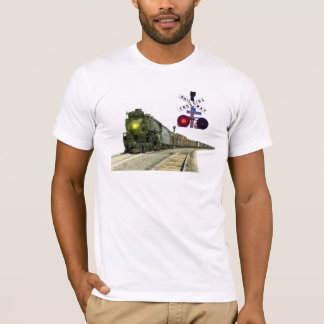 Steam Locomotive And Railroad Crossing Signals T-Shirt