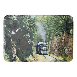 Steam Locomotive At Summit Cut, Green Mountain Bath Mat