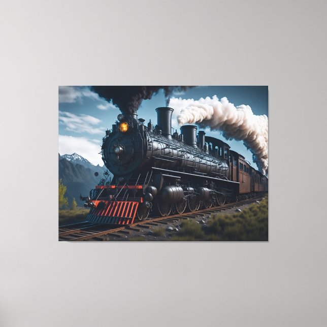 Steam Locomotive Canvas Print (Front)