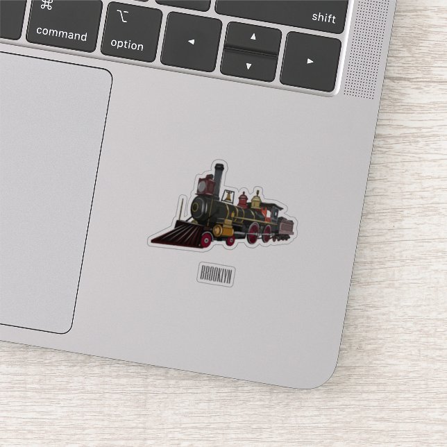 Steam locomotive cartoon illustration (Detail)