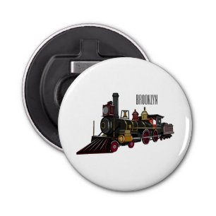 Steam locomotive cartoon illustration  bottle opener