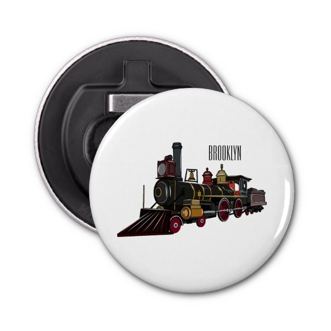 Steam locomotive cartoon illustration  bottle opener (Front)