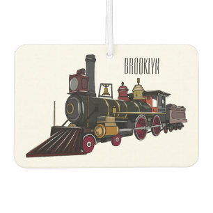 Steam locomotive cartoon illustration car air freshener