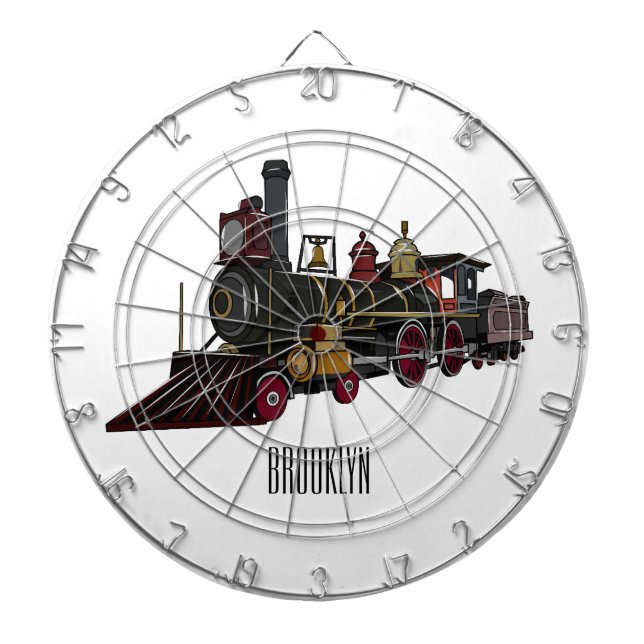 Steam locomotive cartoon illustration  dartboard (Front)