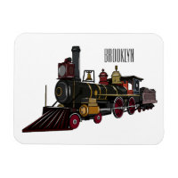 Steam locomotive cartoon illustration 