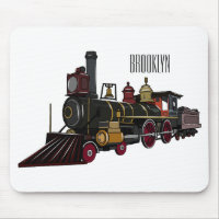 Steam locomotive cartoon illustration