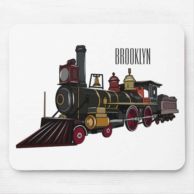 Steam locomotive cartoon illustration  mouse mat (Front)
