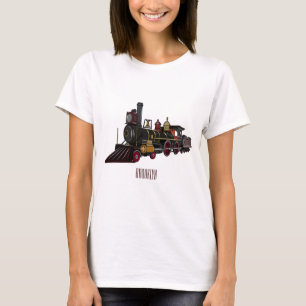 Steam locomotive cartoon illustration T-Shirt