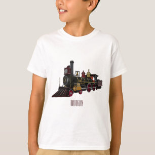 Steam locomotive cartoon illustration T-Shirt
