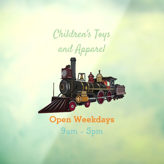 Steam locomotive cartoon illustration  window cling (Sheet 3)