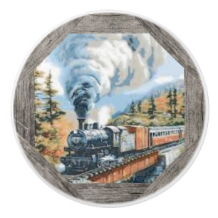 Steam Locomotive Ceramic Door Knob