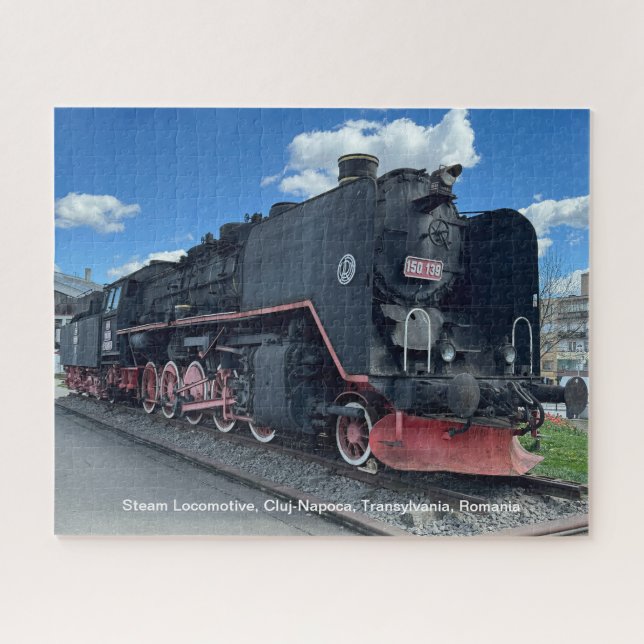 Steam Locomotive, Cluj-Napoca, Romania, on a Jigsaw Puzzle (Horizontal)